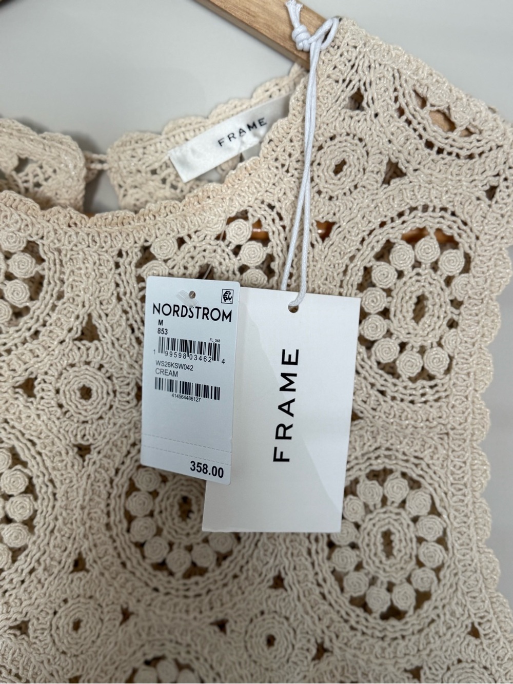 Frame The Crochet Tank Top in Cream - Picture 8 of 8